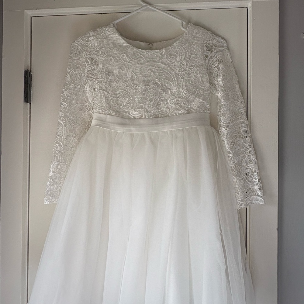 White Lace Dress for Girls - Picture 2 of 3